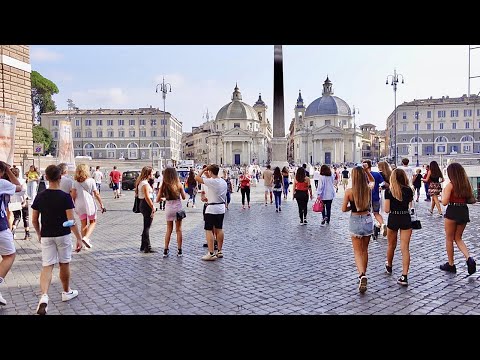 [4k] Rome, Italy Walking in Piazza del Popolo, Via del Corso and Piazza Venezia, Sony zv-1