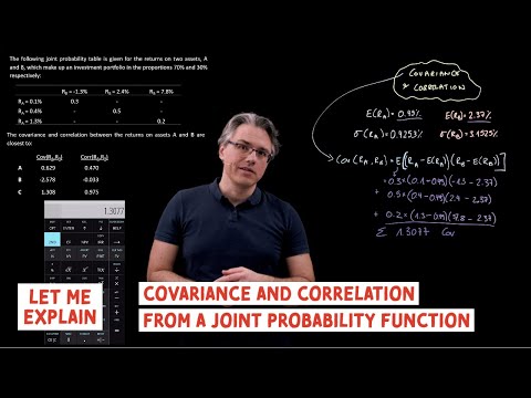 Covariance and correlation from a joint probability function (for the CFA Level 1 returns)