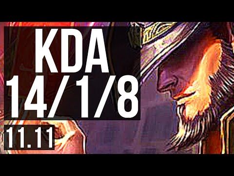 TWISTED FATE vs TRISTANA (MID) | 14/1/8, Legendary, 300+ games | BR Grandmaster | v11.11