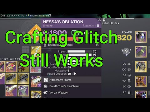 Destiny 2 Stuff - Aggressive Sniper Frame Nessa's Oblation Crafting Glitch Not Fully Patched