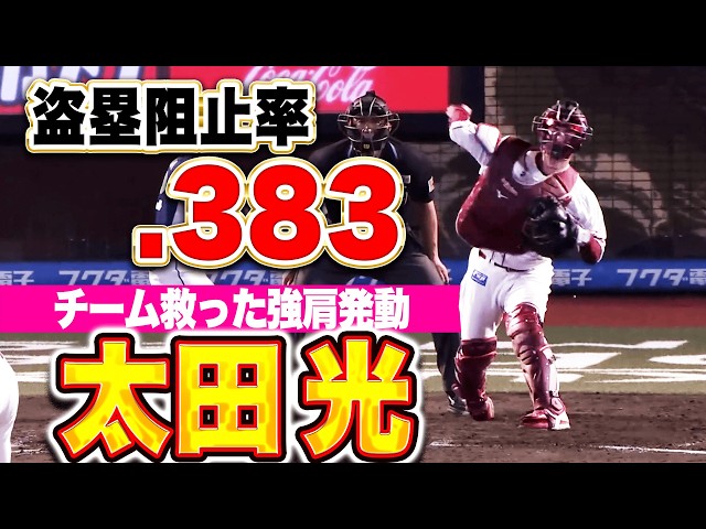 【盗塁阻止率.383】太田光『目指すは阻止率4割台！チームを救った強肩発動まとめ』