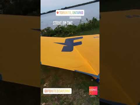 Fone Strike 8m CWC Mango. 1st pump. Fone Wing Surfing Toronto Ontario Canada before a lightwind test