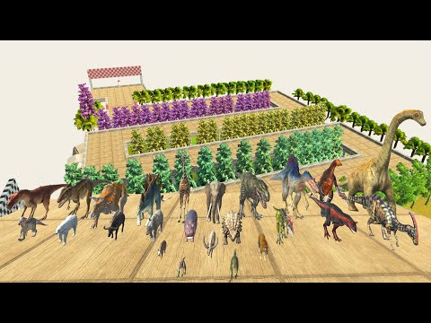 BRDIGE SPEED RACE ALL DINOSAURS VS ANIMALS WHO CAN WIN - Animal Revolt Battle Simulator