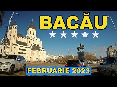 Orasul BACAU in trecere dinspre Onesti - Centru - Autogara - Holt iesire spre Vaslui DN 2F video 4K