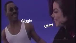 Eddie Murphy messing with Michael on the set of Whatzupwitu