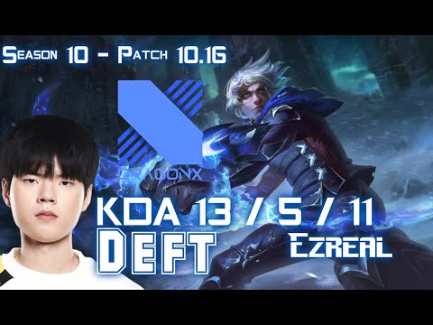 DRX Deft EZREAL vs KINDRED ADC - Patch 10.16 KR Ranked