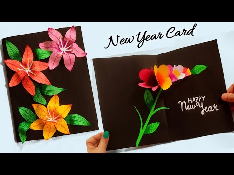 Happy new year card 2022/new year pop-up greeting card /beautiful handmade new year card making