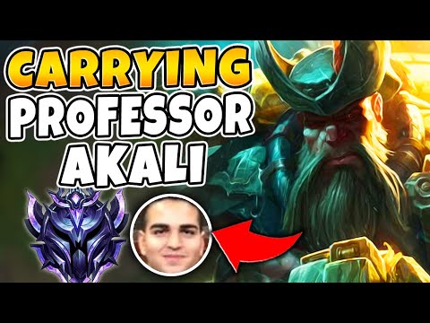 DUO WITH PROFESSOR AKALI IN DIAMOND! I SHOWED HIM THE GANGPLANK CARRY - League of Legends