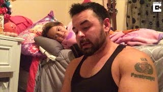 Daughter Adorably Kisses Veteran Dad As He Struggles With Stutter To Read Story