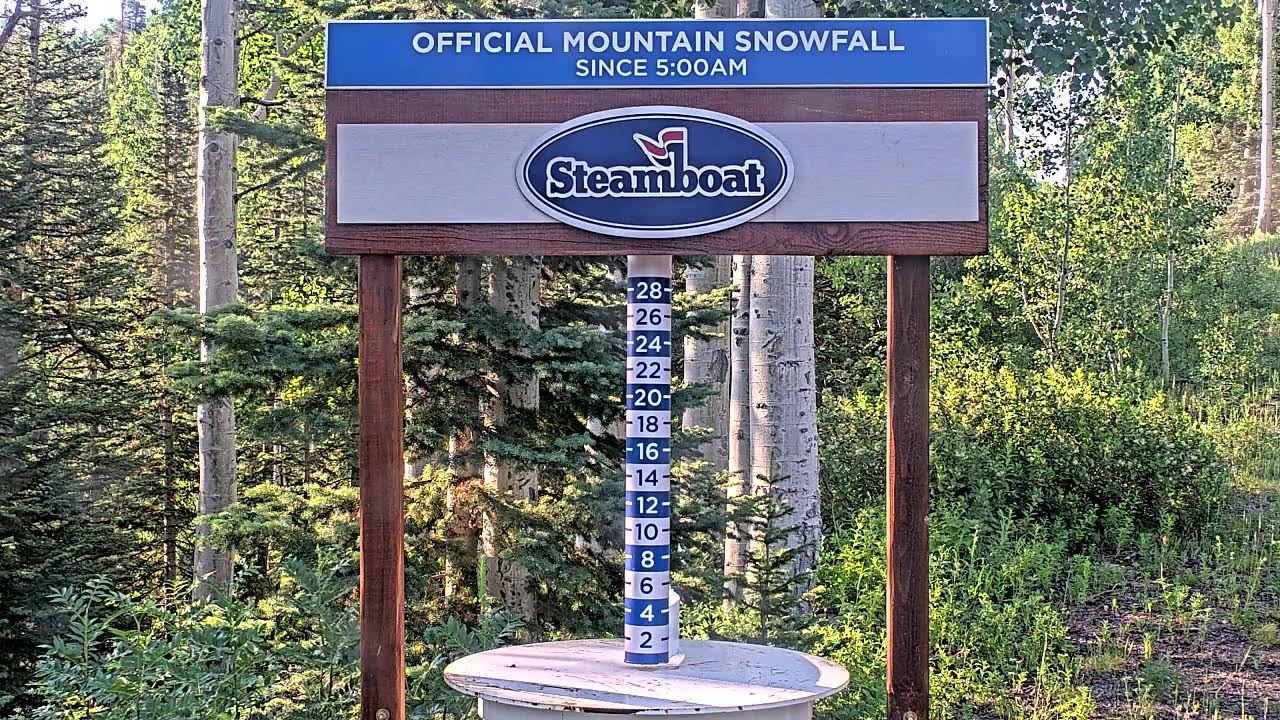 Live webcam view of Mid-Mountain Snow Stake Cam