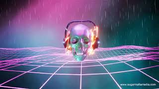 Amazing Skull Background Neon Futuristic Music Video Loop - Free of Copyrights