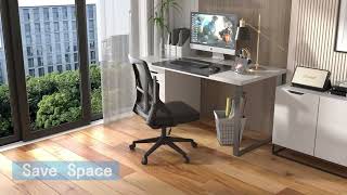 VECELO Mid-Back Swivel Ergonomic Office Chair with Adjustable Arms Mesh Lumbar Support