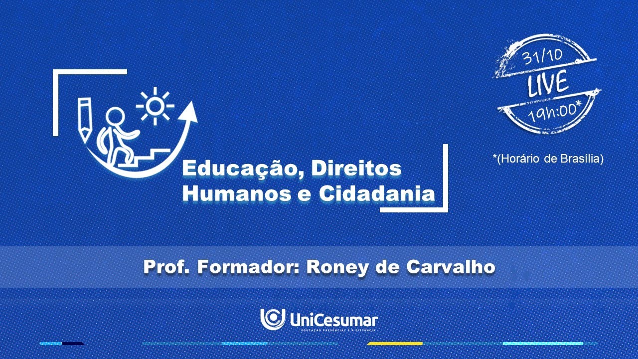 1ª AULA AO VIVO - EDUCAÇÃO, DIREITOS HUMANOS E CIDADANIA -  31/10 | 54/2024