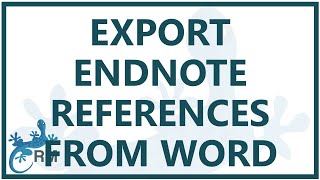 EndNote: how to export references from a Microsoft Word document