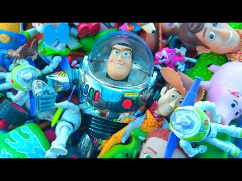 Giant Toy Story Toys Collection with Buzz Lightyear Sheriff Woody and Mcdonalds Power Rangers