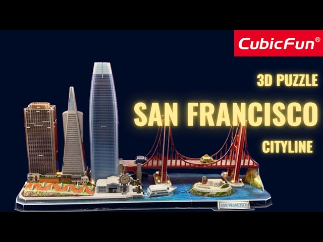 Vídeo relacionado con CubicFun Puzzle 3D LED San Francisco Cityline Maquetas para Construir Adultos Niños Kits de Construcción de Iluminación, El Puente Golden Gate, 555 Calle California y Otros Monumentos de SF