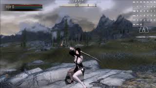 PC SKYRIM KUKU's animation :Female Two handed sword animation MOD fix and equip,unequip,idle