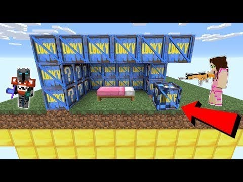 PopularMMOs Pat and Jen: Minecraft: FORTNITE LUCKY BLOCK BEDWARS! - Modded