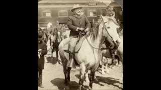 President Teddy Roosevelt ready to enter Yellowstone Park in 1903 - Vintage 3D