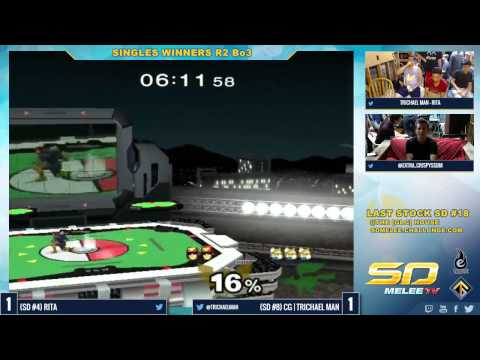 Last Stock SD #18 - RITA (Falcon) vs CG | Trichael Man (Fox) - SSBM WR2 - Part (2/2)