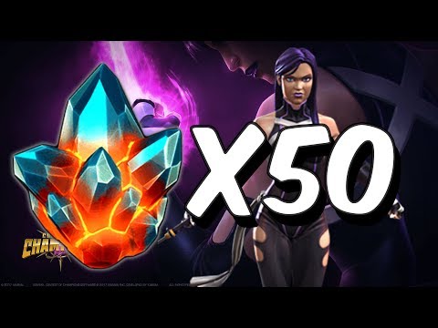 50x Premium Hero Crystal Opening! - Search for Psylocke - Marvel Contest Of Champions