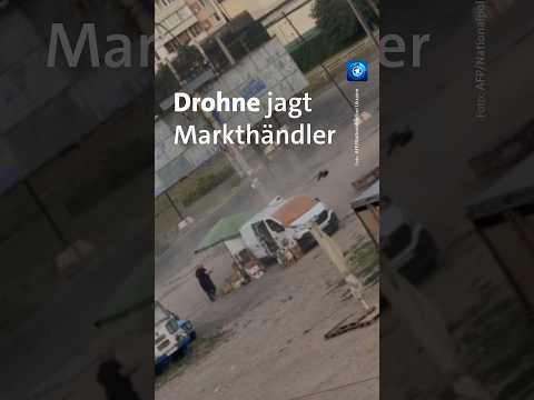 Video Thumbnail: Ukraine: Russische Drohne verfolgt Gemüsehändler