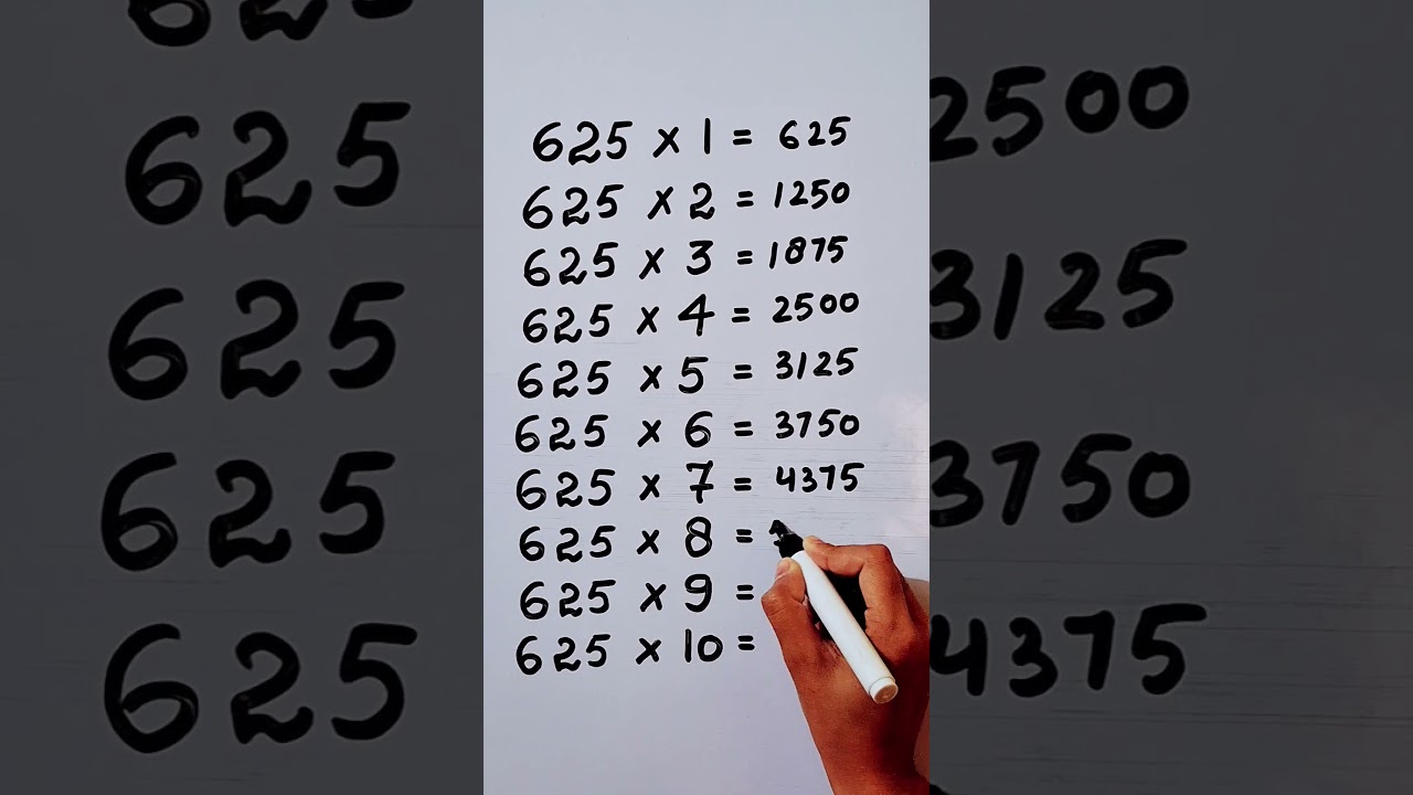 Write the Table of 625 in 19 second only..#maths #mathshack #mathstricks