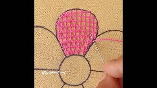Bordado de flores/ Net Flower Embroidery Needle Work,Flower Embroidery Sewing Hacks by Rup Handicra