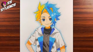 How to Draw X Koruso (Beyblade X) | Color Pencil Anime Art