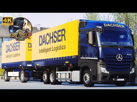 🚛 MERCEDES BENZ ACTROS TANDEM DACHSER LOGISTICS - PROMODS 2.56 🇮🇹 (I) Livorno to 🇩🇪 (D) Munique.