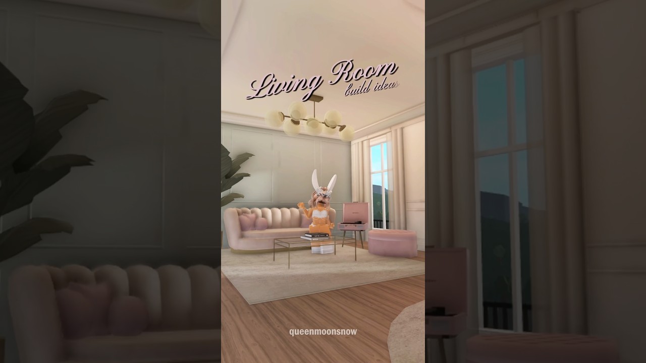 bloxburg house living room build ideas hack decal vinyl record player 🤍valentines update #bloxburg