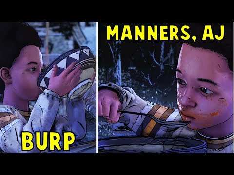 Eat Slowly vs Burp - All Dialogues - The Walking Dead The Final Season