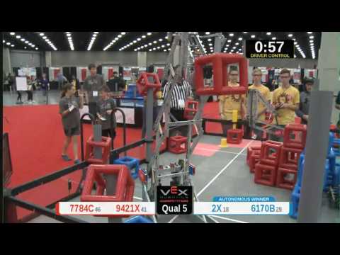 2015 VRC Tech Q5 - 7784C 9421X vs 2X 6170B - 25 to 61 - VEX Worlds 2015 - Technology Division