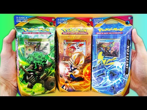 I'm opening 3 new decks featuring Cinderace, Inteleon, and Rillaboom! - Sword and Shield Theme De...