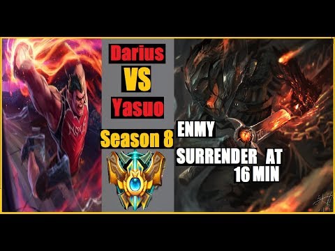 Darius vs Yasuo  EUW Challenger  RANKED Top Gameplay II ENMY TEAM  SURRENDER IN 16 MIN