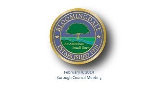 preview picture of video 'Bloomingdale Borough Council Meeting - February 4, 2014'