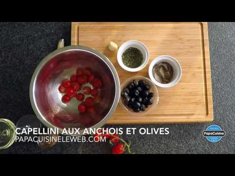 Capellini aux anchois, câpres et olives noires!