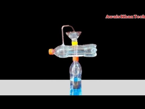 DIY- How To Make Pressure water fountain without electricity easily At home with plastic bottles