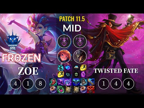 SUP Frozen Zoe vs Twisted Fate Mid - KR Patch 11.5