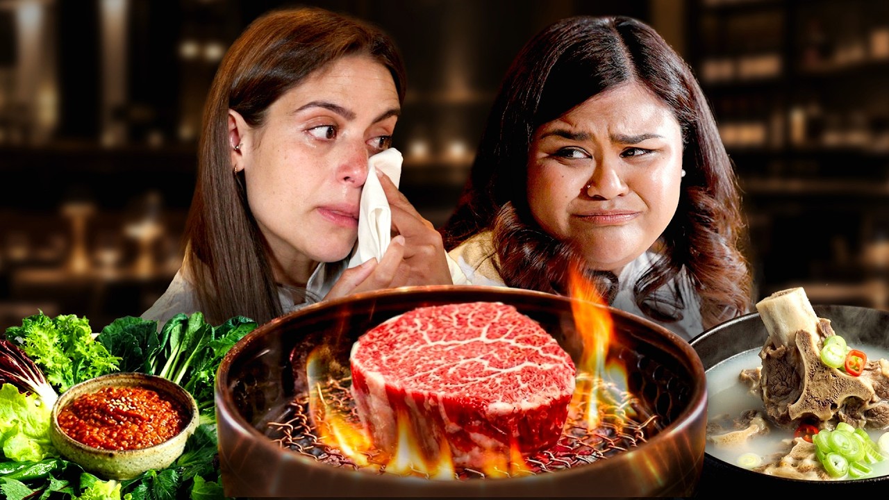 First taste of Korean Beef makes British Chefs Cry! - YouTube video featuring the word temporary