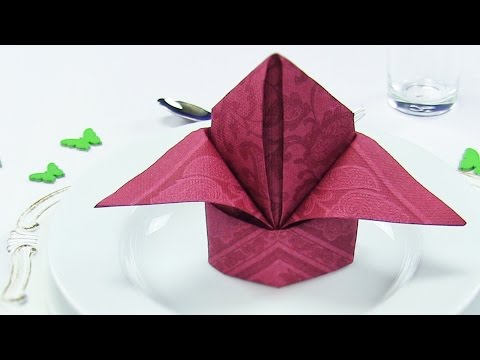 Serviette falten Hochzeit, Königsschleppe bzw. Lilie falten, ANLEITUNG