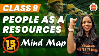 Mind Map: People As a Resource Class 9 | NCERT 9th SST (Economics) Chapter-2 Mind Map #Cbse2024