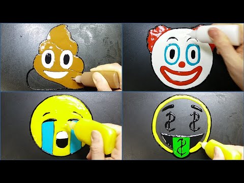 Emoji Pancake Art -  PooP, Pierrot, Crying, Dollar Tease-ya