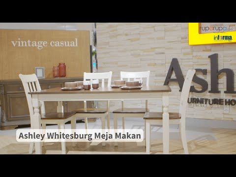 Gambar Ashley Whitesburg Kursi Makan Kayu - Putih