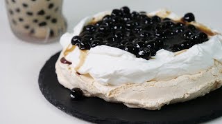 흑당 버블티 머랭케이크 만들기 (+먹는소리) Black Sugar Bubble Tea Pavlova Recipe | 한세 HANSE