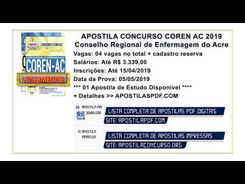 Apostila Concurso COREN AC 2019 Conselho de Enfermagem do Acre