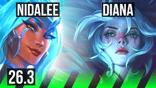NIDALEE vs DIANA (JGL) | 58K damage, Good KDA: 34/2/3 | EUW Grandmaster | 26.3