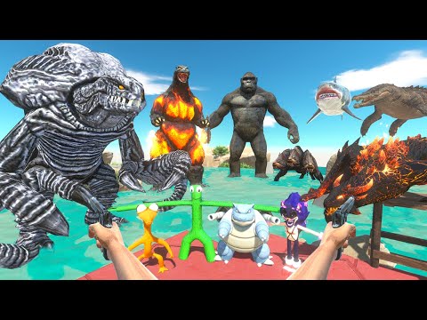 FPS Avatar Rescues Rainbow Friends,Sonic,Pokémon & Fights Dinosaurs - Animal Revolt Battle Simulator