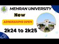 Mehran university Admissions are open 2024 -25.