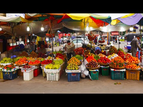 A Walk Around Chhbar Ampov Market, Evening Food Market Scenes In Phnom Penh